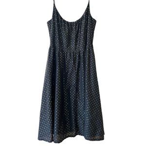 French Connection Black Swinging Party Dress with Gold Metallic Accents